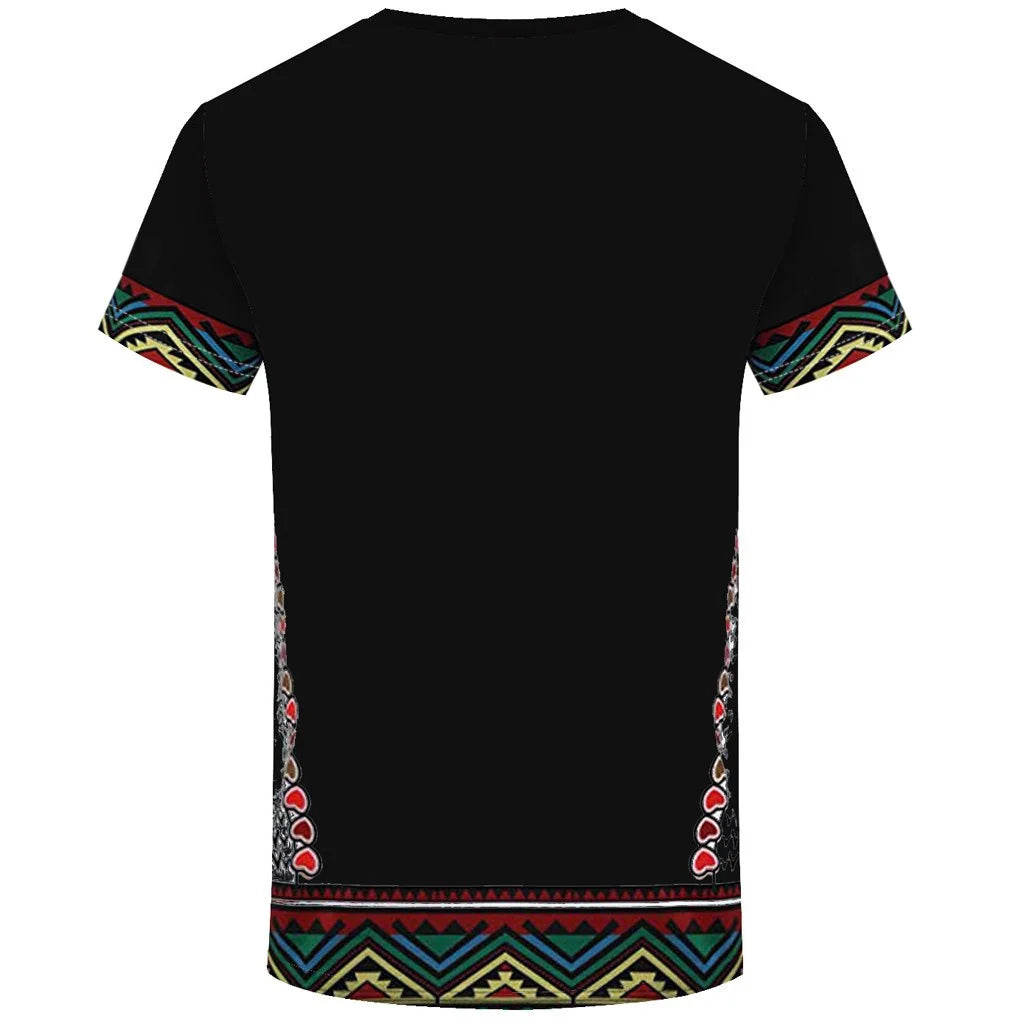 Mens Shirts Summer Tops African Top Shirt Blouse Short Printed Sleeve Fashion Casual T Shirt Men'S Men'S Dress Shirts T Shirts for Man Black L