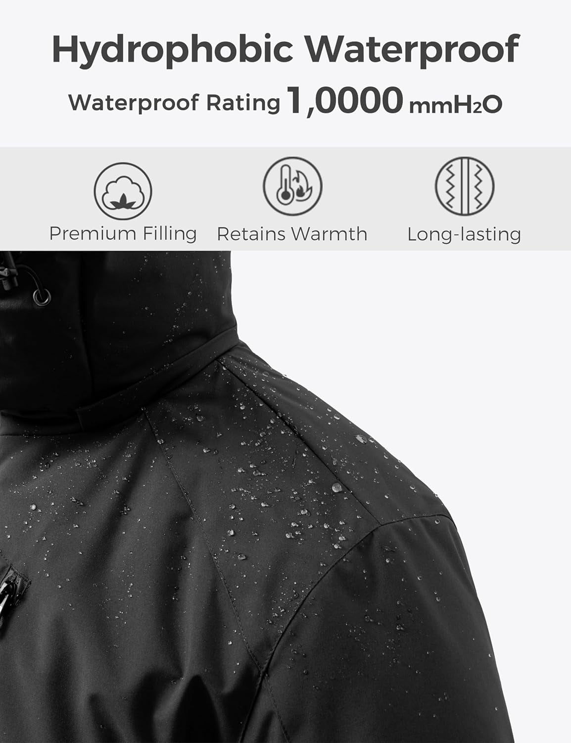 Men'S Mountain Waterproof Ski Jacket Windproof Rain Jacket Winter Warm Snow Coat